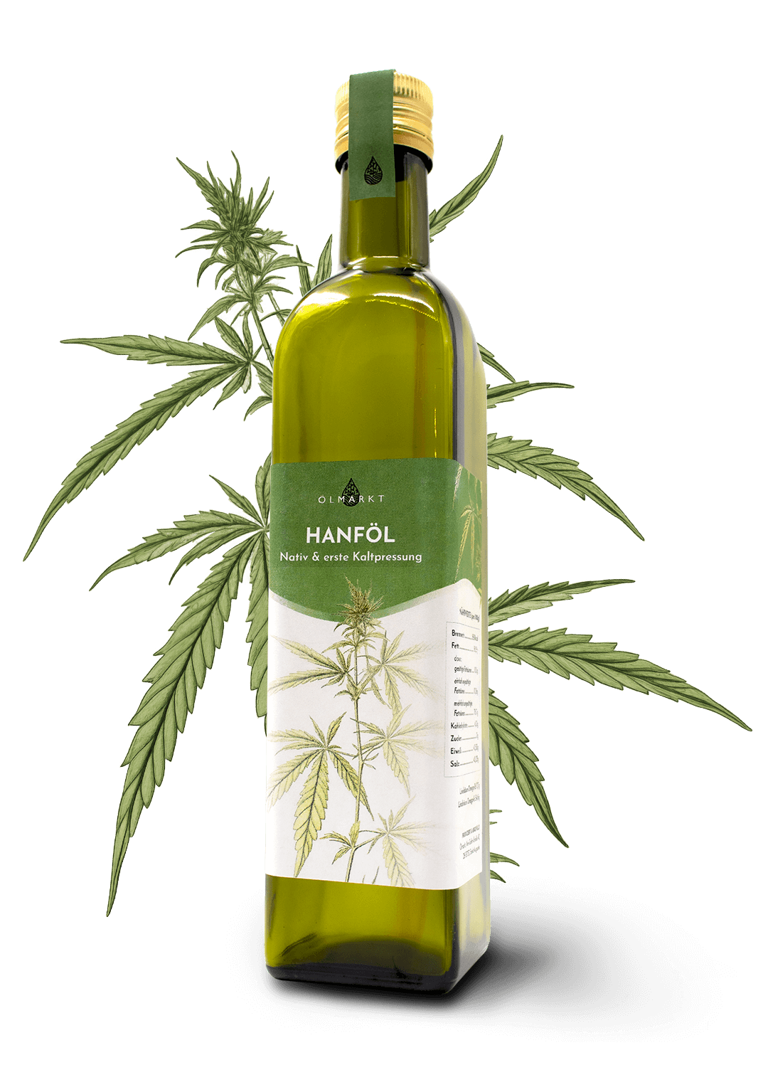 500ml Flasche Hanföl von Ölmarkt 